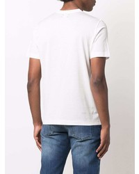 T-shirt à col rond imprimé blanc et rouge Kiton