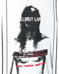 T-shirt à col rond imprimé blanc et rouge Helmut Lang