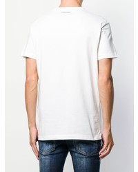 T-shirt à col rond imprimé blanc et rouge DSQUARED2