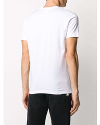 T-shirt à col rond imprimé blanc et rouge DSQUARED2