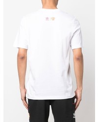 T-shirt à col rond imprimé blanc et rouge adidas