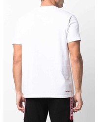 T-shirt à col rond imprimé blanc et rouge Karl Lagerfeld