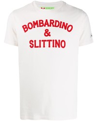 T-shirt à col rond imprimé blanc et rouge MC2 Saint Barth