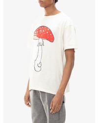 T-shirt à col rond imprimé blanc et rouge JW Anderson