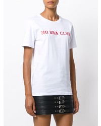 T-shirt à col rond imprimé blanc et rouge Manokhi