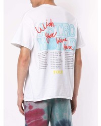 T-shirt à col rond imprimé blanc et rouge Travis Scott Astroworld