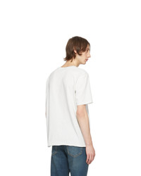 T-shirt à col rond imprimé blanc et rouge Saint Laurent