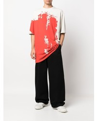 T-shirt à col rond imprimé blanc et rouge A-Cold-Wall*