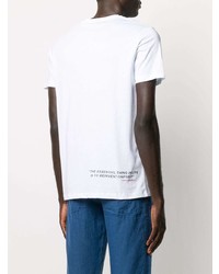 T-shirt à col rond imprimé blanc et rouge Karl Lagerfeld