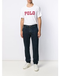 T-shirt à col rond imprimé blanc et rouge Polo Ralph Lauren