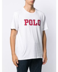 T-shirt à col rond imprimé blanc et rouge Polo Ralph Lauren