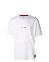 T-shirt à col rond imprimé blanc et rouge Puma