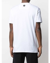 T-shirt à col rond imprimé blanc et rouge Philipp Plein