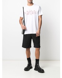 T-shirt à col rond imprimé blanc et rouge Givenchy