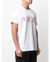 T-shirt à col rond imprimé blanc et rouge Givenchy