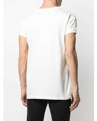 T-shirt à col rond imprimé blanc et rouge Maison Margiela