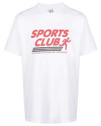 T-shirt à col rond imprimé blanc et rouge Sporty & Rich