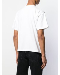 T-shirt à col rond imprimé blanc et rouge Balenciaga