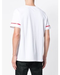 T-shirt à col rond imprimé blanc et rouge RtA