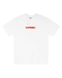 T-shirt à col rond imprimé blanc et rouge Supreme