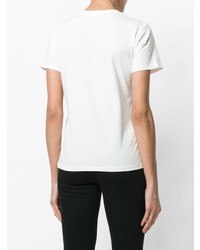T-shirt à col rond imprimé blanc et rouge Giamba