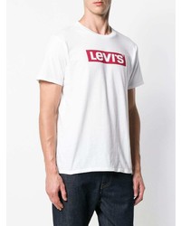 T-shirt à col rond imprimé blanc et rouge Levi's