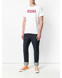 T-shirt à col rond imprimé blanc et rouge Levi's