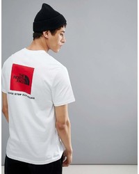 T-shirt à col rond imprimé blanc et rouge The North Face