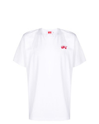 T-shirt à col rond imprimé blanc et rouge Used Future