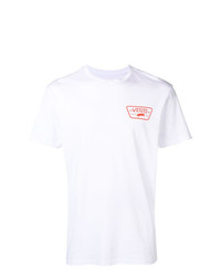 T-shirt à col rond imprimé blanc et rouge Vans
