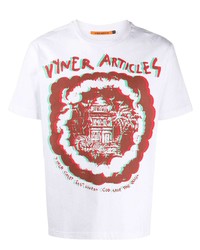 T-shirt à col rond imprimé blanc et rouge Vyner Articles