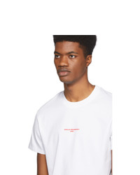 T-shirt à col rond imprimé blanc et rouge Stella McCartney