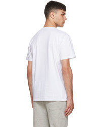 T-shirt à col rond imprimé blanc et rouge MAISON KITSUNÉ
