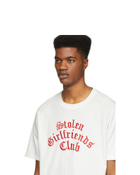 T-shirt à col rond imprimé blanc et rouge Stolen Girlfriends Club