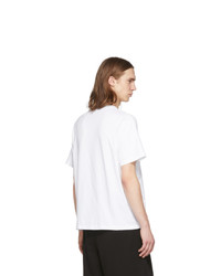 T-shirt à col rond imprimé blanc et rouge 424