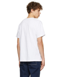 T-shirt à col rond imprimé blanc et rouge Dime