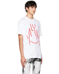 T-shirt à col rond imprimé blanc et rouge 1017 Alyx 9Sm