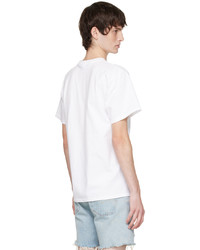 T-shirt à col rond imprimé blanc et rouge Cowgirl Blue Co