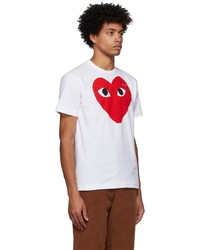 T-shirt à col rond imprimé blanc et rouge Comme Des Garcons Play