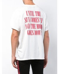 T-shirt à col rond imprimé blanc et rouge Amiri