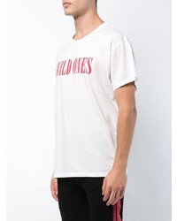 T-shirt à col rond imprimé blanc et rouge Amiri