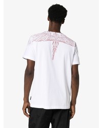 T-shirt à col rond imprimé blanc et rouge Marcelo Burlon County of Milan