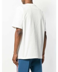 T-shirt à col rond imprimé blanc et rouge Calvin Klein 205W39nyc