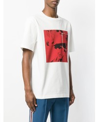 T-shirt à col rond imprimé blanc et rouge Calvin Klein 205W39nyc