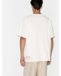 T-shirt à col rond imprimé blanc et rouge JW Anderson