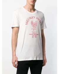 T-shirt à col rond imprimé blanc et rouge Zadig & Voltaire