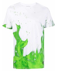 T-shirt à col rond imprimé blanc et vert 313 WORLDWIDE