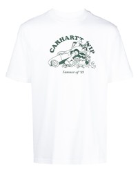 T-shirt à col rond imprimé blanc et vert Carhartt WIP