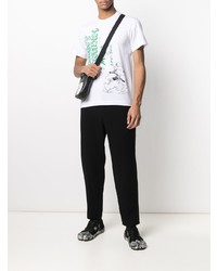 T-shirt à col rond imprimé blanc et vert Comme des Garcons Homme Deux