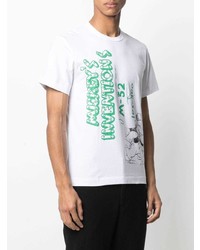 T-shirt à col rond imprimé blanc et vert Comme des Garcons Homme Deux